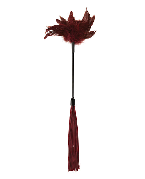 Sex & Mischief Enchanted Feather Tickler - Burgundy - Casual Toys