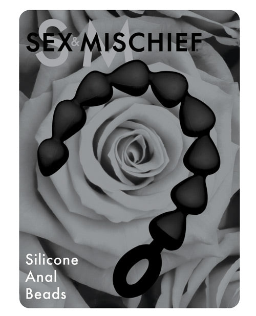 Sex & Mischief Silicone Anal Beads - Black - Casual Toys