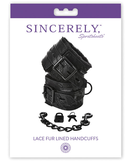 Sincerely Lace Fur Lined Handcuffs - Casual Toys