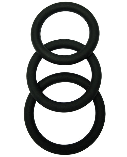 Malesation Cock Ring Set - Pack Of 3 Black - Casual Toys