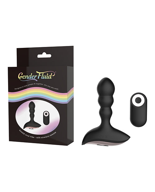 Gender Fluid Shake Anal Vibe W-remote - Black - Casual Toys