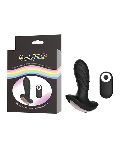 Gender Fluid Buzz Anal Vibe W-remote - Black - Casual Toys