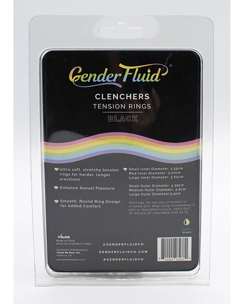 Gender Fluid Clenchers Tension Ring Set - Black - Casual Toys