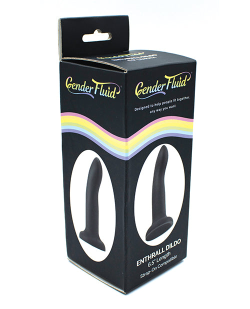 Gender Fluid 6.5" Enthrall Strap On Dildo - Black - Casual Toys