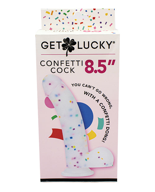 Get Lucky 8.5" Real Skin Confetti Cock - Multi Color - Casual Toys