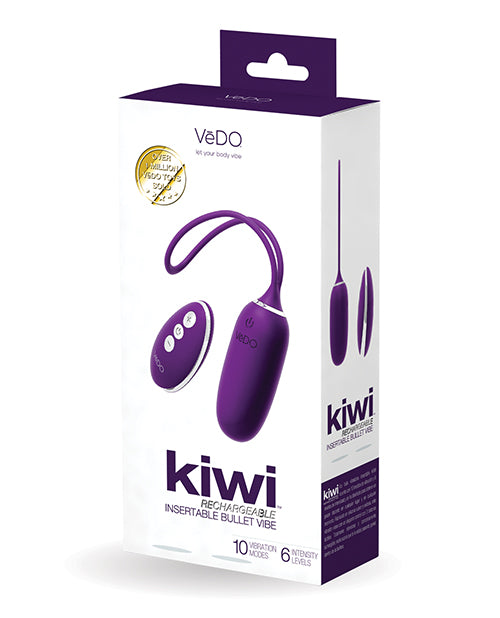 Vedo Kiwi Rechargeable Insertable Bullet - Deep Purple - Casual Toys