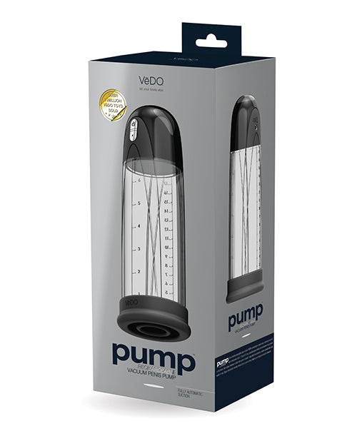 Vedo Pump Rechargeable Vacuum Penis Pump - Just Black - Casual Toys