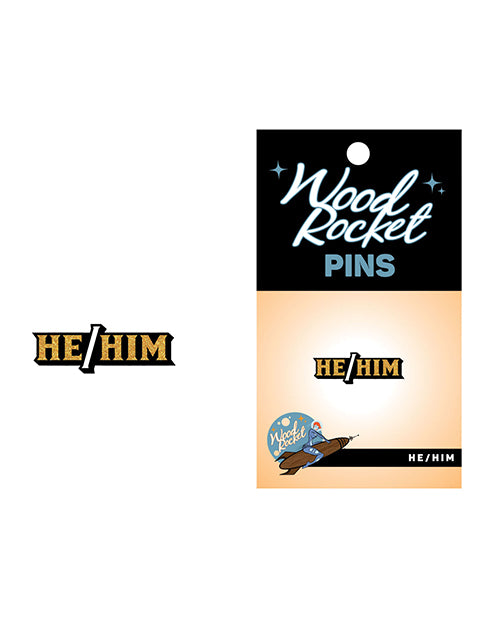 Wood Rocket He-him Pin - Black-gold - Casual Toys