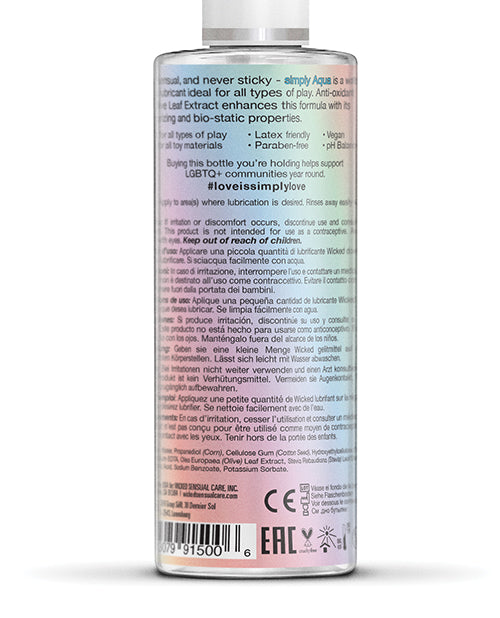 Wicked Sensual Care Aqua Special Edition Water Based Lubricant - 4 Oz - Casual Toys