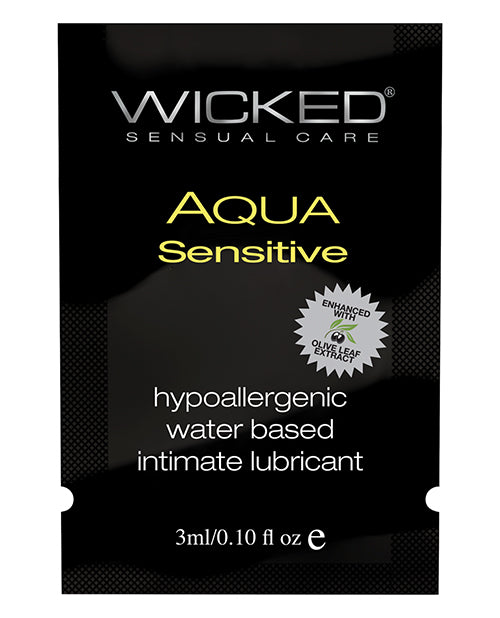 Wicked Sensual Care Hypoallergenic Aqua Sensitive Water Based Lubricant - .1 Oz - Casual Toys