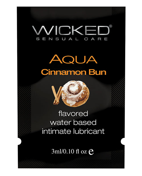 Wicked Sensual Care Aqua Water Based Lubricant - .1 Oz Cinnamon Bun - Casual Toys
