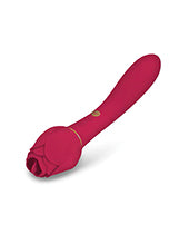 Secret Kisses Lingo Dual Ended Rose Bud W-clitoral Flickering & Internal Massage - Red