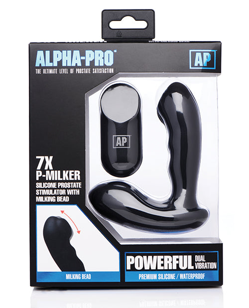 Alpha Pro 7x P-milker Prostate Stimulator W-milking Bead - Black - Casual Toys