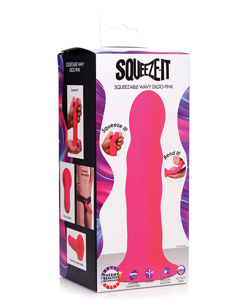 Squeeze-it Squeezable Wavy Dildo - Casual Toys