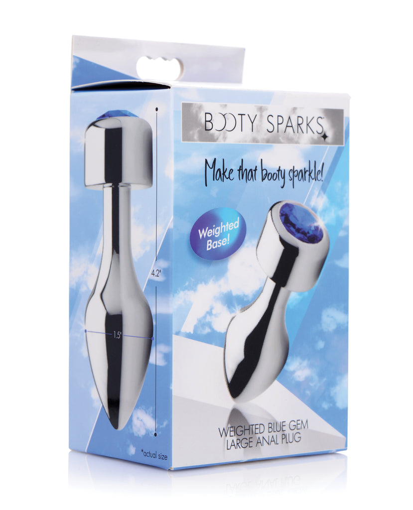 Bootysparks Weighted Blue Gem Anal Plug - Casual Toys