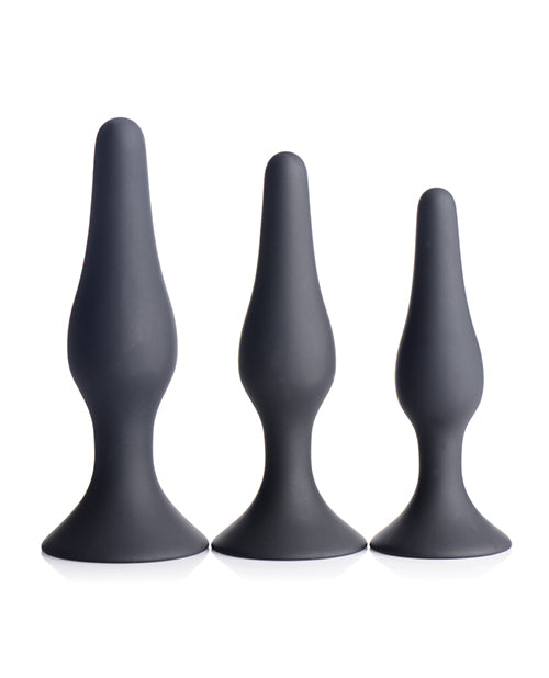 Master Series Triple Tapered Silicone Anal Trainer - Black Set Of 3 - Casual Toys