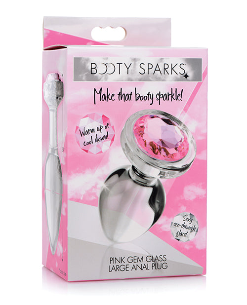 Booty Sparks Pink Gem Glass Anal Plug - Casual Toys