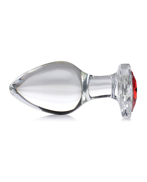 Booty Sparks Red Heart Gem Glass Anal Plug - Casual Toys