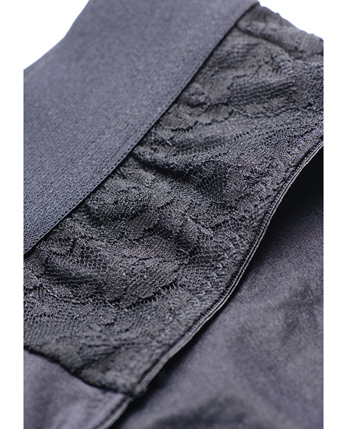 Strap U Lace Crotchless Panty Harness - Black - Casual Toys