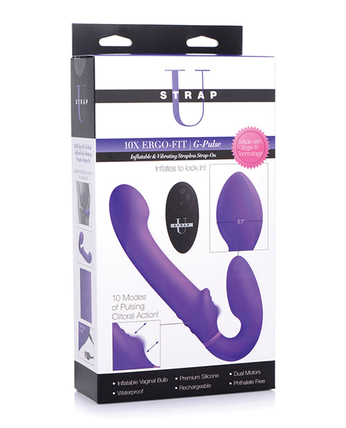 Strap U Ergo-fit G-pulse Inflatable & Vibrating Strapless Strap-on - Casual Toys