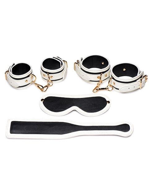 Master Series Kink In The Dark Glowing Cuffs & Blindfold & Paddle Set - Casual Toys