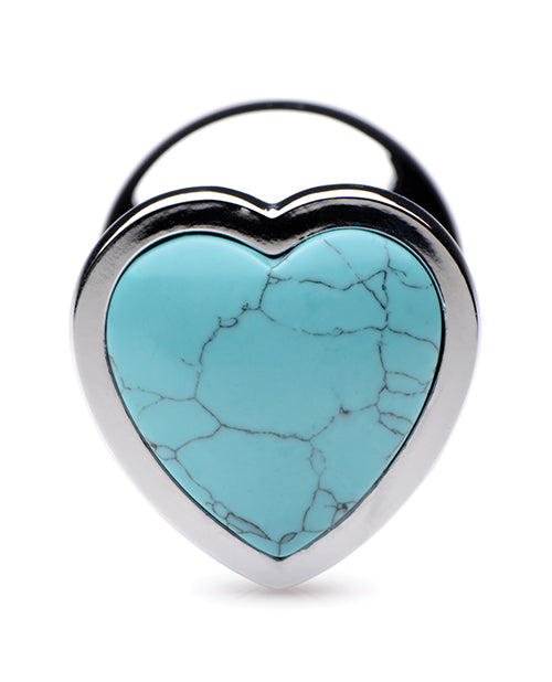 Booty Sparks Gemstones Turquoise Heart Anal Plug - Casual Toys