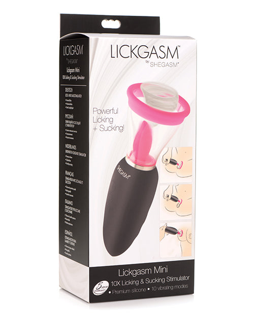 Inmi Shegasm Lickgasm Mini 10x Licking & Sucking Stimulator - Black-pink - Casual Toys