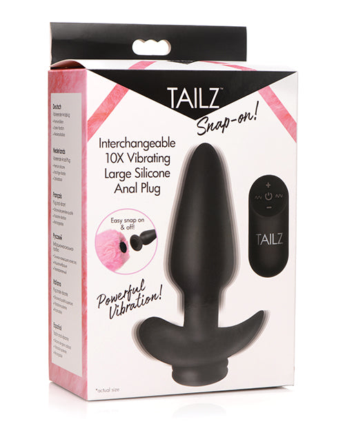 Tailz Snap On Interchangeable 10x Vibrating Silicone Anal Plug W/remote - Casual Toys