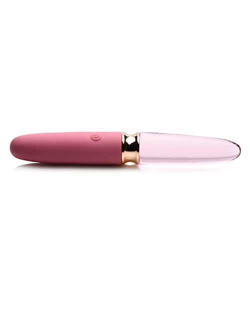 Prisms Vibra-glass 10x Dual Ended Smooth Silicone-glass Vibrator - Rose