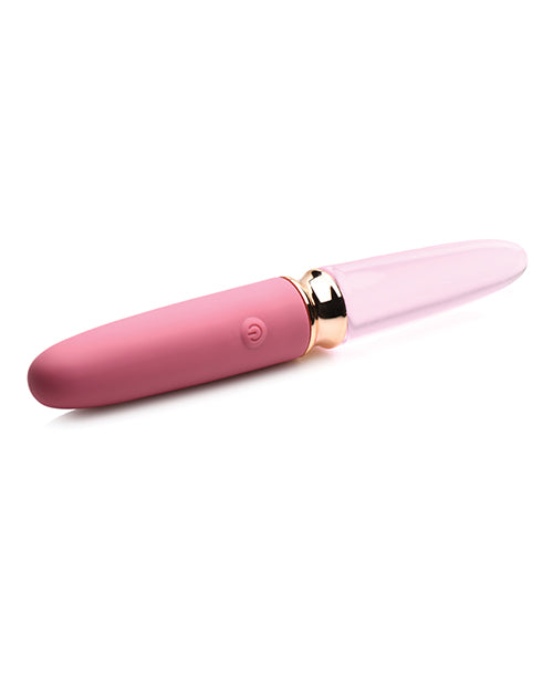 Prisms Vibra-glass 10x Dual Ended Smooth Silicone-glass Vibrator - Rose