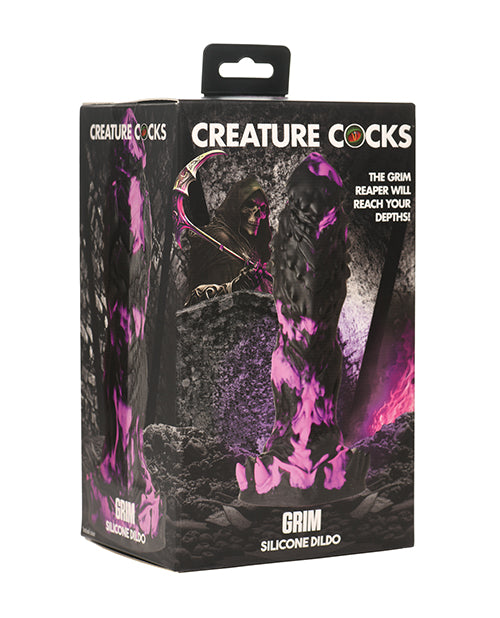 Creature Cocks Grim Silicone Dildo - Black/Purple