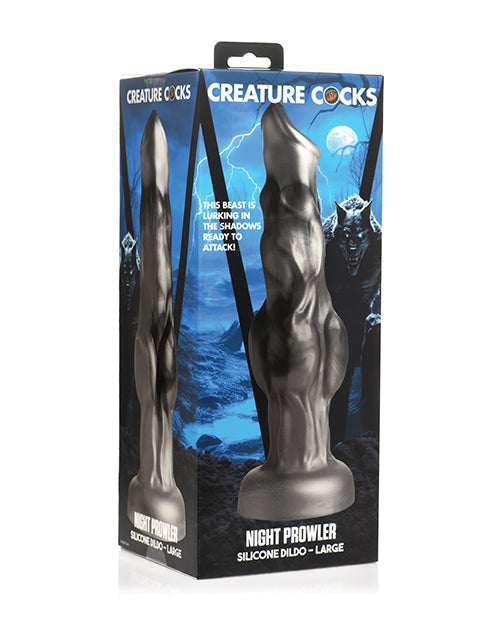 Creature Cocks Night Prowler Silicone Dildo - Black/Silver