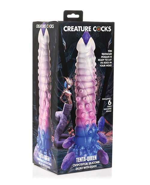 Creature Cocks Tenta-Queen Ovipositor Silicone Dildo w/Eggs - Multi Color