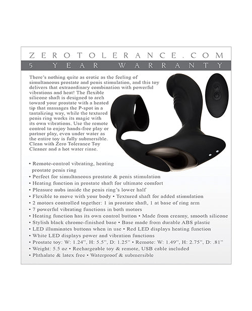 Zero Tolerance Strapped & Tapped Rechargeable Prostate Vibrator - Black - Casual Toys