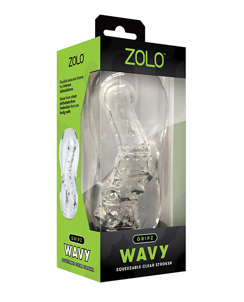 Zolo Gripz Wavy Stroker - Clear - Casual Toys