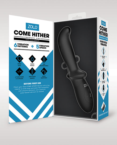 Zolo Come Hither Prostate Vibe - Black - Casual Toys