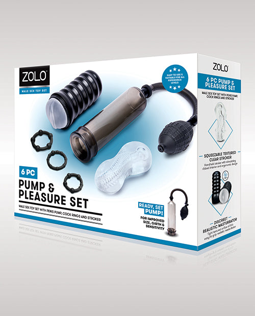 Zolo 6 Pc Pump & Pleasure Set - Black - Casual Toys