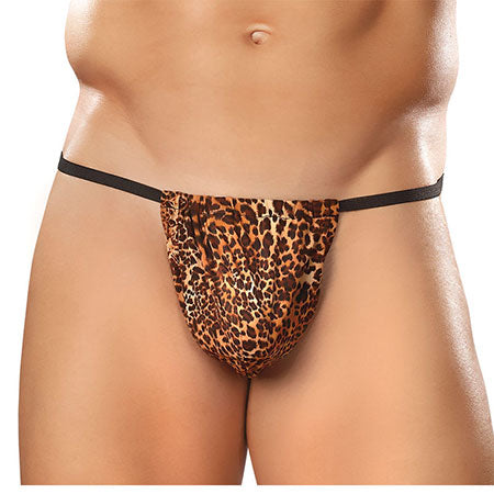 Male Power Animal Posing Strap Brown Leopard OS - Casual Toys