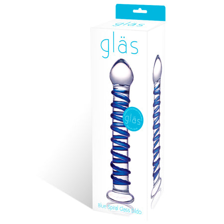 Glas Blue Spiral Glass Dildo - Casual Toys