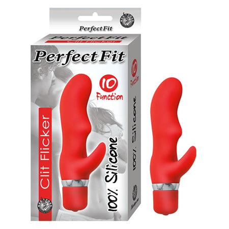 Perfect Fit Clit Flicker Silicone 10 Function Waterproof Red - Casual Toys