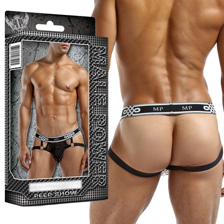 Male Power Peep Show Jock Ring Large-Xtra-Large (Black) - Casual Toys