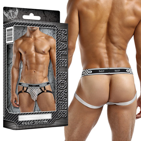 Male Power Peep Show Jock Ring Large Xtra-Large (White) - Casual Toys