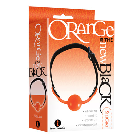 The 9's, Orange Is The New Black, SiliGag Silicone Bag Gag, Orange with Black Faux Leather Straps - Casual Toys