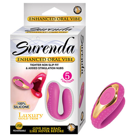 Surenda Enhanced Oral Vibe Enhanced 5 Function Silicone USB Rechargeable Waterproof Pink - Casual Toys