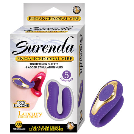 Surenda Enhanced Oral Vibe Enhanced 5 Function Silicone USB Rechargeable Waterproof Purple - Casual Toys