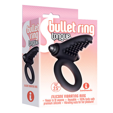 The 9's, S-Bullet Ring - Tongue, Silicone - Casual Toys