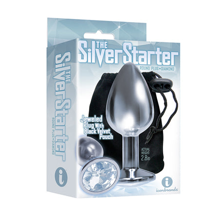 The 9's, The Silver Starter, Bejeweled Stainless Steel Plug, Diamond - Casual Toys