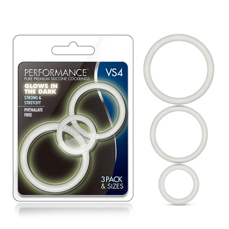 Performance - VS4 Pure Premium Silicone Cockring Set - White - Casual Toys