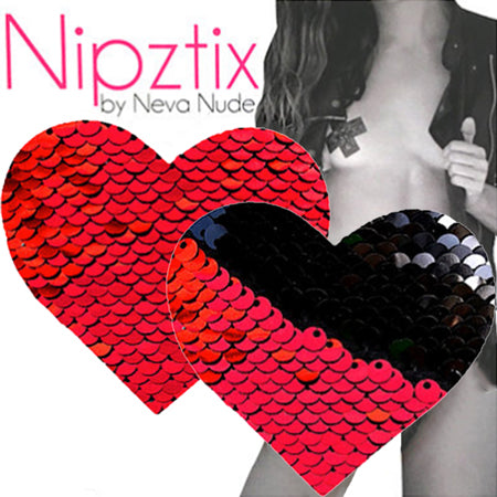 Neva Nude Pasty Heart Sequins Red To Black - Casual Toys