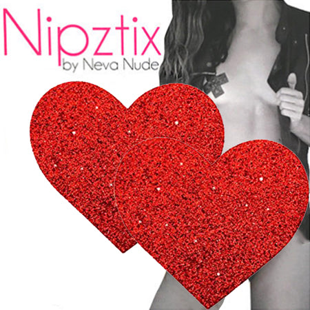 Neva Nude Pasty Hearts Glitter Red - Casual Toys
